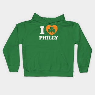 St Patricks Day Philly Irish Philadelphia PA Shamrock Heart Kids Hoodie